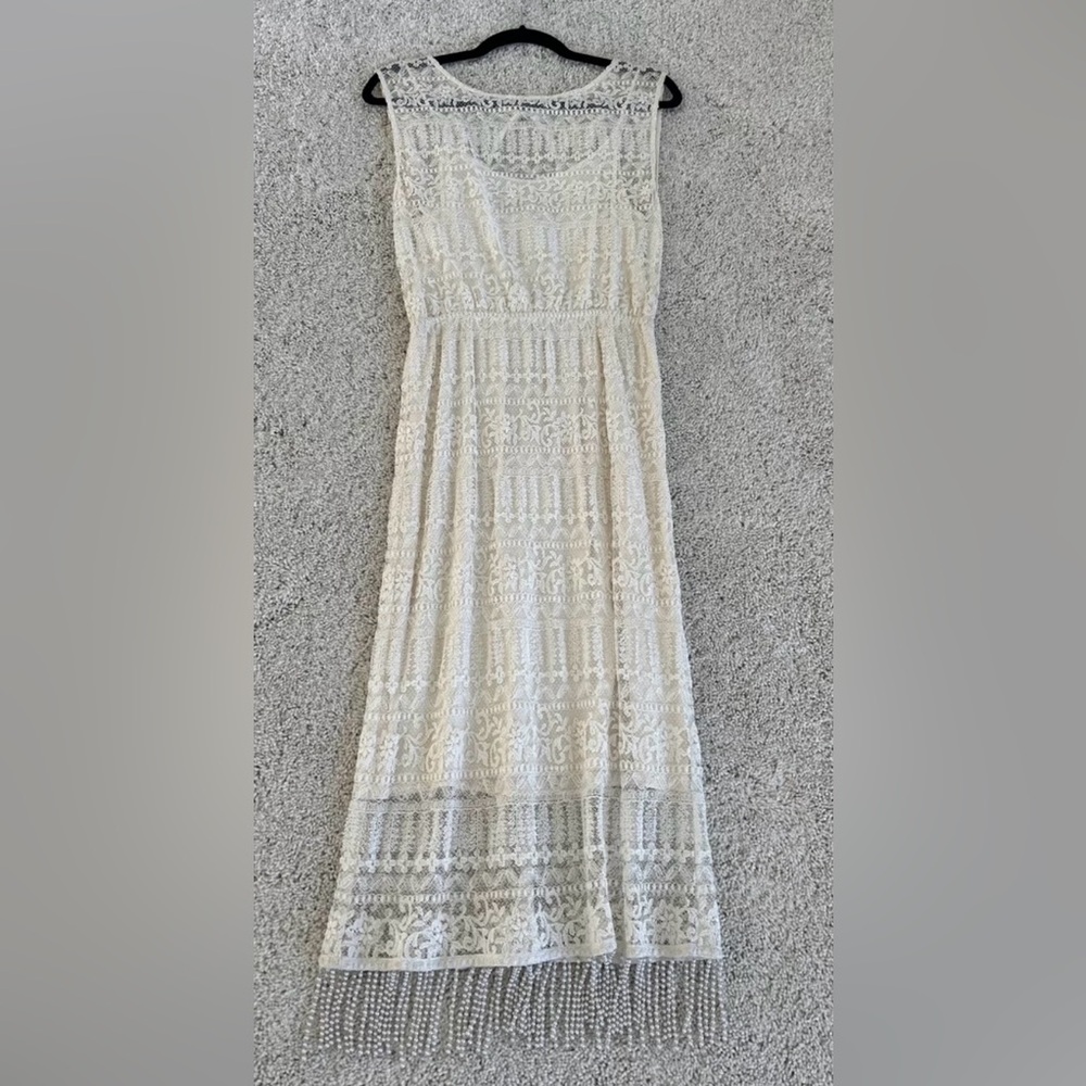 Alice & Olivia Dress Size 6 : Lace Vintage Pearl Gatsby Flapper Wedding Cream